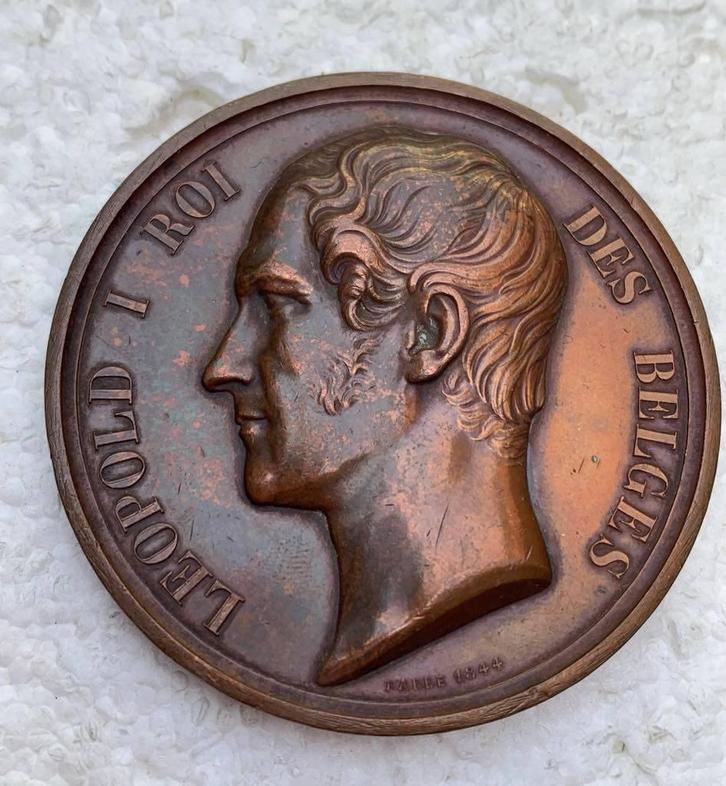 Medaille, Penning Leopold-1, 28 Oct 1860 Université de Liège, Postzegels en Munten, Penningen en Medailles, Brons, Ophalen of Verzenden