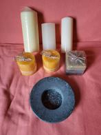 6 kaarsen en houder, Ophalen of Verzenden