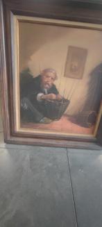 Groot olie schilderij op doek, gesigneerd, Ophalen of Verzenden