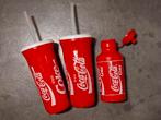 1 fles en 2 grote Coca-Cola-bekers met deksel, Ophalen, Zo goed als nieuw