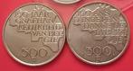2 pièces 500Fr 1830-1980 **argentées**, Timbres & Monnaies, Monnaies | Belgique, Envoi, Monnaie en vrac, Argent, Plaqué argent