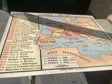 VIEILLE carte scolaire L FRANCE de 1789 a 1815 P.Briard, Enlèvement, Géographie