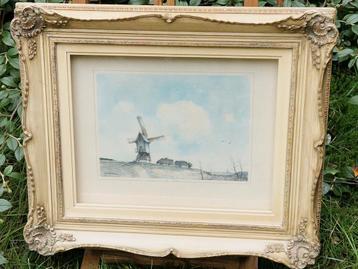 Dirk Baksteen | Litho | De Molen (van Achterbosch rond 1920) beschikbaar voor biedingen