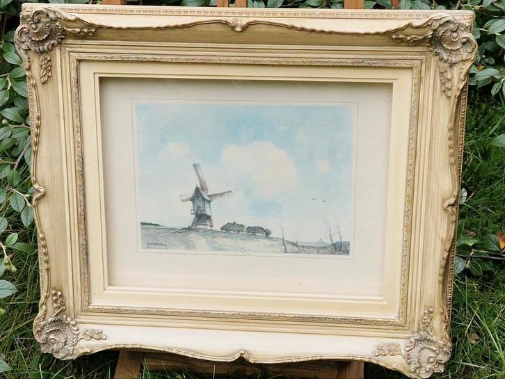 Dirk Baksteen | De Molen (van Achterbosch) | (kleuren) Litho, Antiek en Kunst, Kunst | Litho's en Zeefdrukken, Ophalen