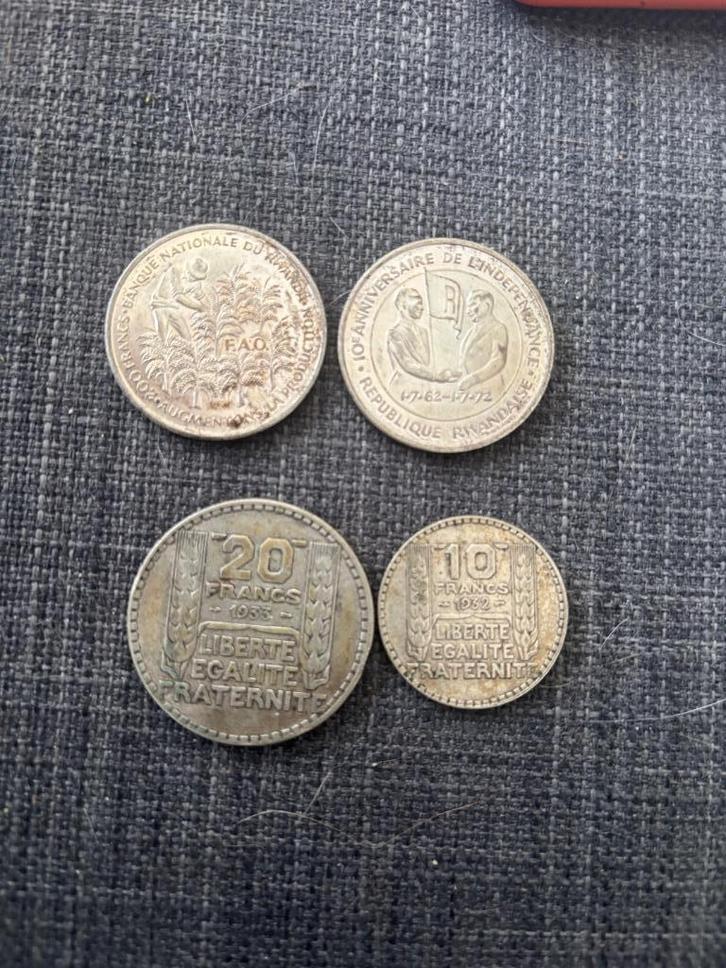Set zilveren munten (Rwanda, Frankrijk) -, Postzegels en Munten, Munten | Europa | Niet-Euromunten, Losse munt, Frankrijk, Zilver
