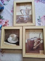 3 x kadertjes ( koffie ), Huis en Inrichting, Ophalen, Gebruikt