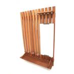 Grote vintage kapstok & spiegel teak jaren '60 '70 coat rack, Verzenden