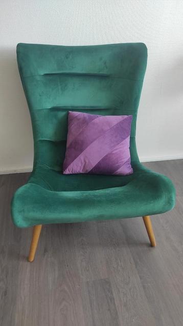 Fauteuil Scandinavisch fluweel groen  beschikbaar voor biedingen