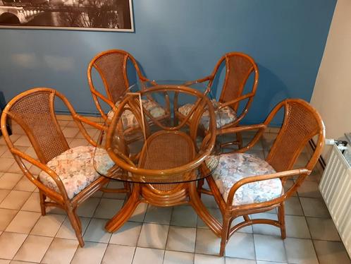 Rotan tuinset (gekocht bij Windels), Huis en Inrichting, Stoelen, Gebruikt, Ophalen