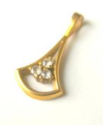 Gouden hanger, art déco 18 kt goud, 1,83 g + diamantjes, Ophalen of Verzenden, Zo goed als nieuw, Goud, Goud