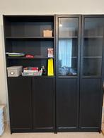 Te koop: IKEA BILLY/OXBERG boekenkastset – zwartbruin, Huis en Inrichting, Kasten | Boekenkasten, Ophalen, Gebruikt, 100 tot 150 cm