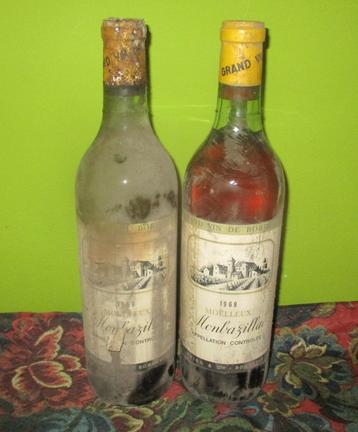 2 Flessen - Grand Vin Bordeaux 'Monbazillac Moelleux' 1969 beschikbaar voor biedingen