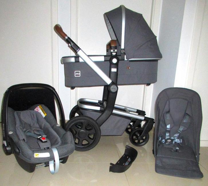 Joolz Day3 Gorgeous Grey 3 in 1 - COMPLEET, Kinderen en Baby's, Buggy's, Zo goed als nieuw, Overige merken, Verstelbare rugleuning