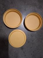 set ronde dozen Tupperware vintage, Ophalen, Gebruikt, Geel