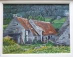 A.M. LECLERCQ / ARDEENSE HUISJES / OLIEVERF / 38x47cm KADER, Antiek en Kunst, Ophalen of Verzenden
