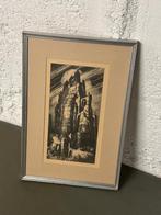 Gravure Van Dooren - Dystopia stadsgezicht - Burcht op rots, Antiek en Kunst, Ophalen