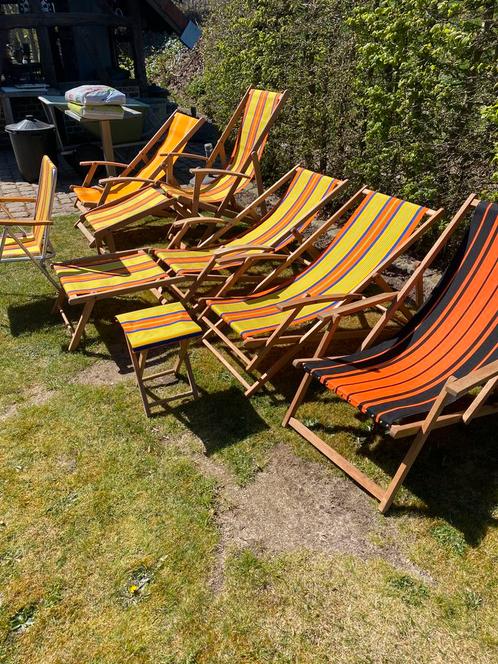Vintage stranstoelen, Tuin en Terras, Tuinmeubel-accessoires, Gebruikt, Ophalen