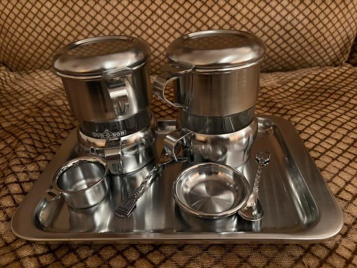 Dur-O-Bor koffiezetapparaat set, Antiek en Kunst, Antiek | Zilver en Goud, Zilver, Ophalen
