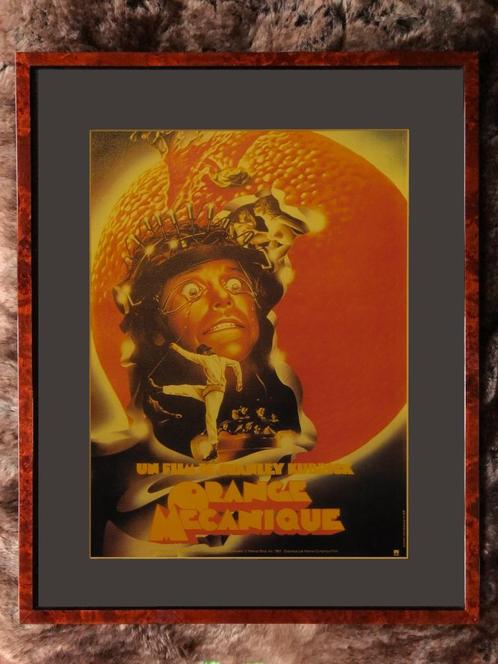 Ingelijste poster Orange Mécanique Stanley Kubrick 1971, Huis en Inrichting, Woonaccessoires | Wanddecoraties, Zo goed als nieuw