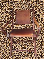 Vintage lederen officiersstoel - Faux bamboo style, Ophalen