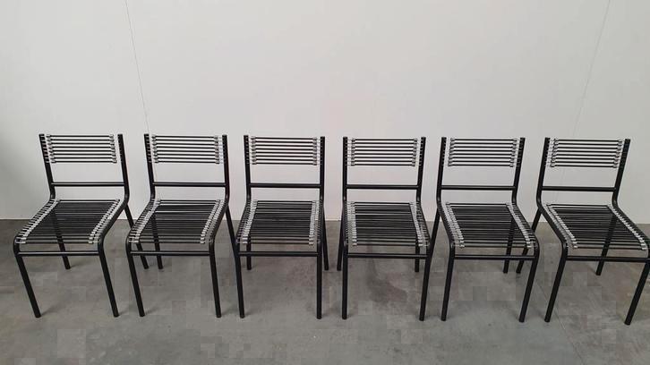 6 zwarte Sandows Rene Herbst bauhaus stoelen, Antiek en Kunst, Antiek | Meubels | Stoelen en Sofa's, Ophalen