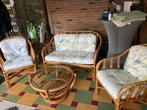 Rotan lounge set, Tuin en Terras, Tuinsets en Loungesets, Ophalen, 4 zitplaatsen, Gebruikt, Rotan