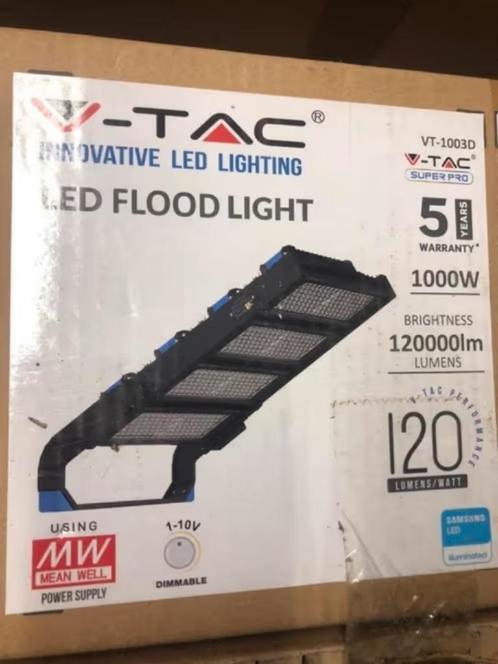 2x VTAC VT-1003 Led floot light 1000W - terreinverlichting, Doe-het-zelf en Bouw, Bouwverlichting, Nieuw, Lamp met armatuur, 500 watt of meer