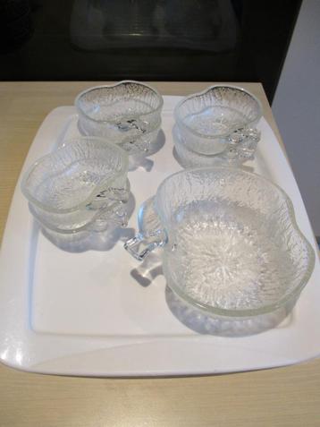 Vintage set glazen fruitkom beschikbaar voor biedingen