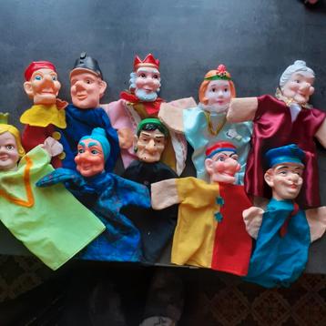 Retro handpoppen poppenkastpoppen (C)