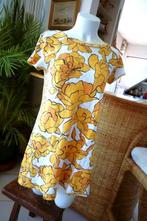 vintage dressing geel bloemen jurk, Kleding | Dames, Geel, Maat 42/44 (L), Ophalen of Verzenden, Vintage dressing geel blo