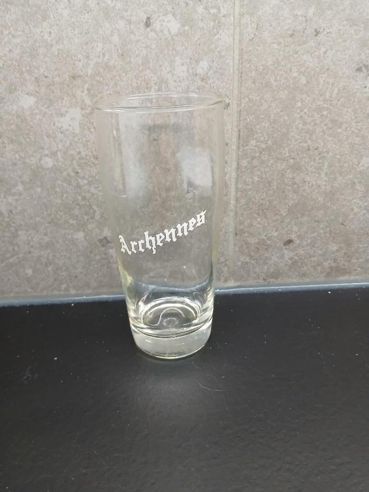 Antiek ARCHENNES-glas van Brie Descamps, Verzamelen, Biermerken, Zo goed als nieuw, Glas of Glazen, Overige merken, Ophalen of Verzenden