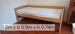 Bed in hout, 1 pers, Huis en Inrichting, Ophalen, Gebruikt, 90 cm, Eenpersoons