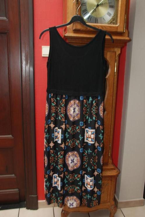 Rechte zomerjurk met print „Victoria”, maat L NIEUW!, Kleding | Dames, Jurken, Nieuw, Maat 42/44 (L), Zwart, Onder de knie, Ophalen of Verzenden