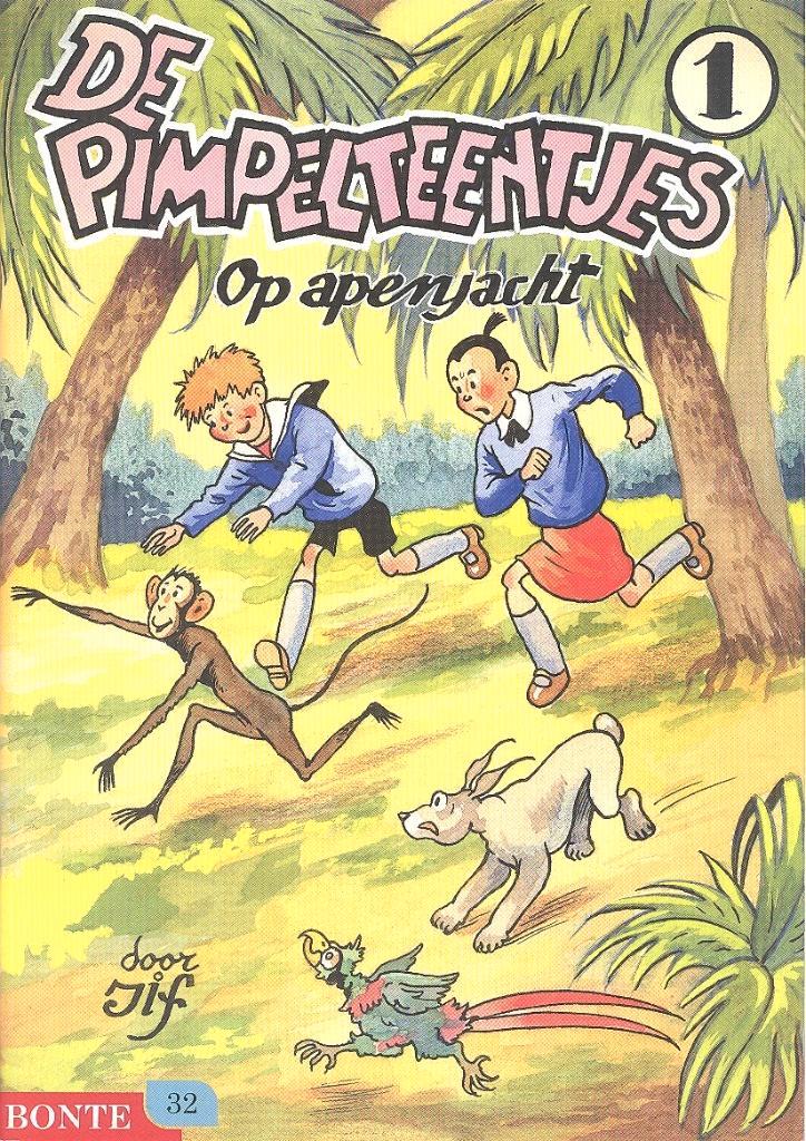 De Pimpelteentjes nr 1:Op apenjacht - oplage 350 exemplaren., Boeken, Stripverhalen, Zo goed als nieuw, Eén stripboek, Ophalen of Verzenden