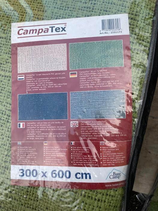 CampaTex groen vloerkleed 300 x 600 en 250 x 600, Caravans en Kamperen, Caravanaccessoires, Nieuw, Ophalen of Verzenden
