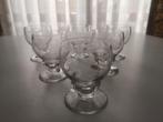 Glazen - 6 gezandstraalde glazen op voet ‘V.O. made in Belgi, Verzamelen, Glas en Drinkglazen, Ophalen of Verzenden
