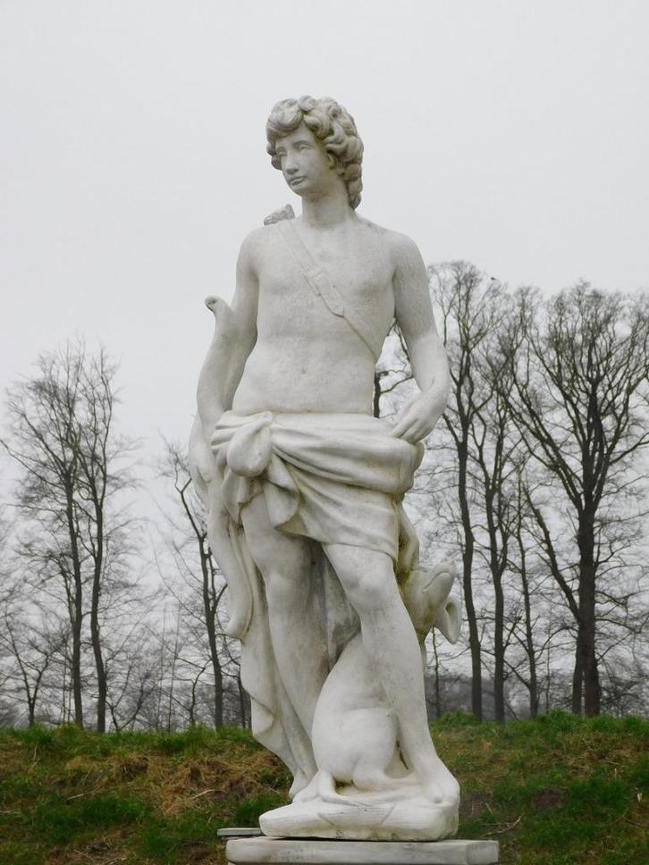 Tuinbeeld Sint-Hubertus - 145 cm - Steen, Tuin en Terras, Tuinbeelden, Steen, Ophalen of Verzenden