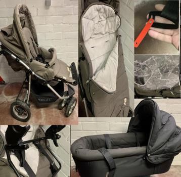 Pericles complete buggy + wieg + adaptors e+ accesoires, Kinderen en Baby's, Verstelbare duwstang, Zo goed als nieuw, Ophalen