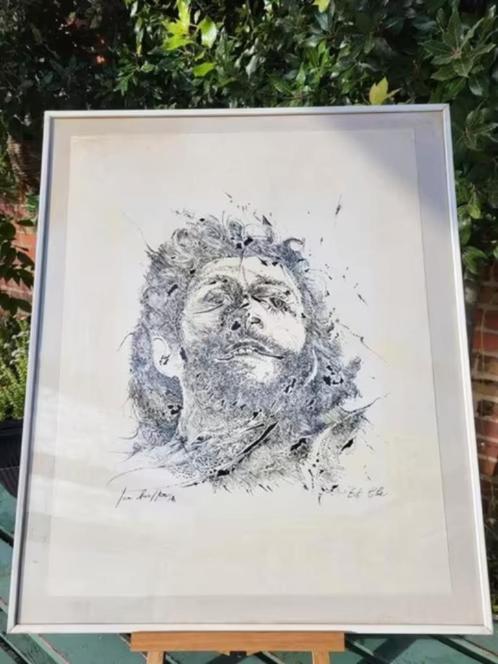 pentekening Jan Burssens - El Che, Antiek en Kunst, Kunst | Litho's en Zeefdrukken, Ophalen