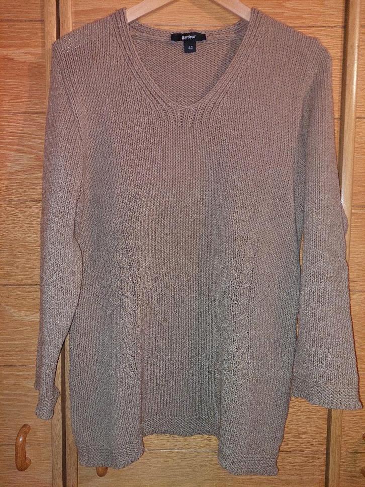 Gebreide damestrui met klein kabelpatroon – Gardeur – mt 42, Kleding | Dames, Truien en Vesten, Nieuw, Maat 42/44 (L), Beige, Ophalen of Verzenden