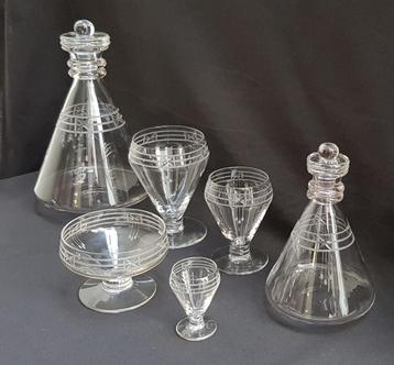 Jugendstil Drinkservies - glazen en karaffen - 43 stuks ! beschikbaar voor biedingen