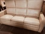 3 zit dik leder beige kleur 25€ zetel canape salon, Huis en Inrichting, Zetels | Zetels, Ophalen, Gebruikt