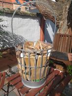 Grote, Zilveren Vuurkorf met Hengsel gevuld met Hout (NIEUW), Ophalen, Nieuw, Vuurkorf