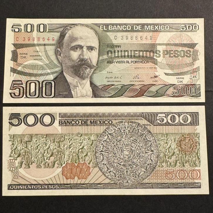 Mexico - 500 Pesos 1983 - P 79 - UNC - 1056(10), Postzegels en Munten, Bankbiljetten | Amerika, Los biljet, Zuid-Amerika, Ophalen of Verzenden