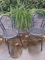 2 bistro stoeltjes samen, Tuin en Terras, Tuinstoelen, Ophalen, Metaal, Stapelbaar