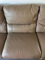 Beige leren relax met 2 elektrische relax stoelen, Huis en Inrichting, Ophalen, Gebruikt, Leer