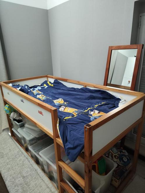 Ikea Kura omkeerbaar bed + matras/lattenbodem/bedtent, Huis en Inrichting, Slaapkamer | Stapelbedden en Hoogslapers, Gebruikt