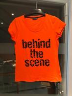 Oranje t shirt met zwart opschrift maat medium merk Trussard, Comme neuf, Manches courtes, Taille 38/40 (M), Trussardi Jeans