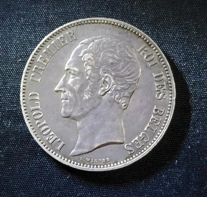 Medaille moduul van 5 frank 1853 - Leopold I, Postzegels en Munten, Munten | België, Losse munt, Zilver, Zilver, Verzenden