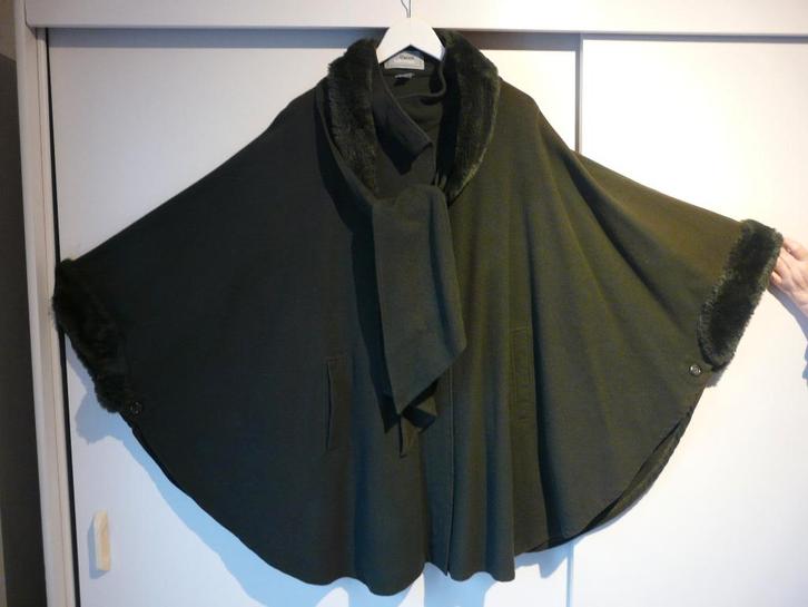 Manteau cape - Dame, Kleding | Dames, Jassen | Winter, Gedragen, Groen, Ophalen of Verzenden